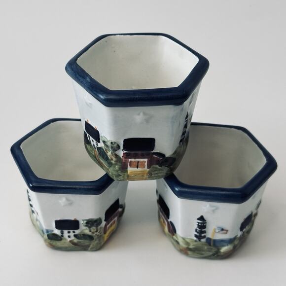 Waxcessories Votive Holder Countryside Collection set of 3, Lighthouse, Sea, VTG - Picture 11 of 11